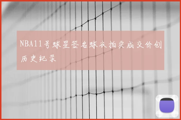 NBA11号球星签名球衣拍卖成交价创历史纪录